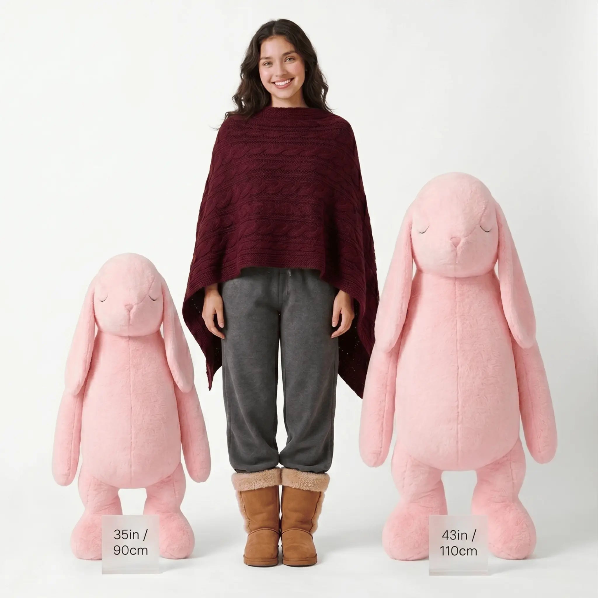 Fluffy the Giant Big Ear Bunny Snuggle Pillow
