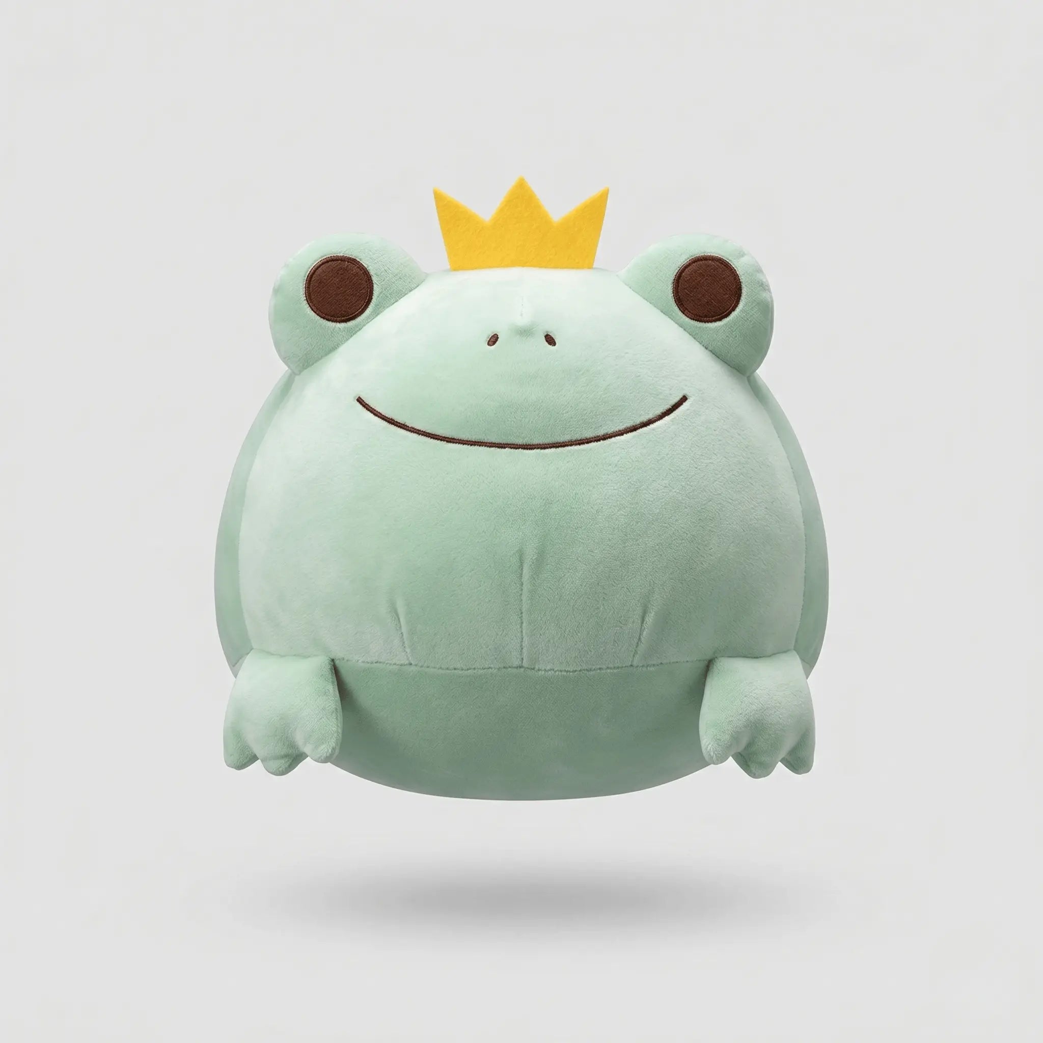 Ribbit the Kawaii Crown Frog Smile Plush Pillow