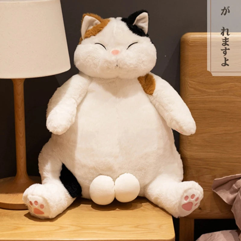 Lazy Chonky Fat Kawaii Cat Snuggle Plush Pillow
