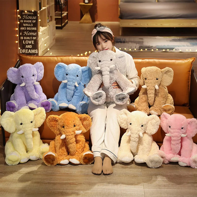 Ellie the Kawaii Cartoon Elephant Snuggle Plush Pillow