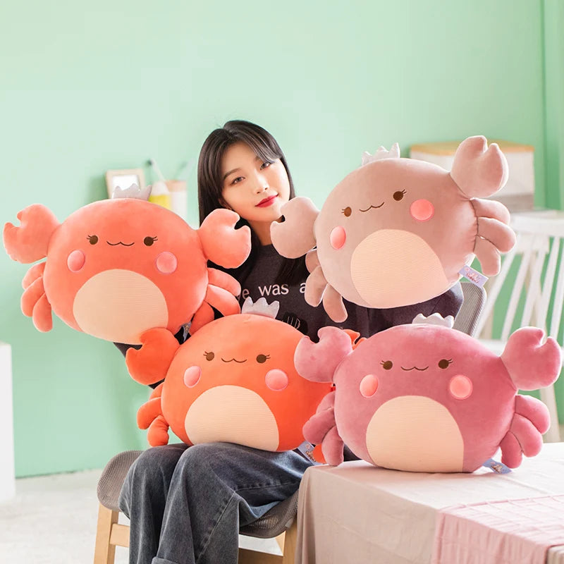 Clawdia the Chonky Kawaii Crab Snuggle Plushie