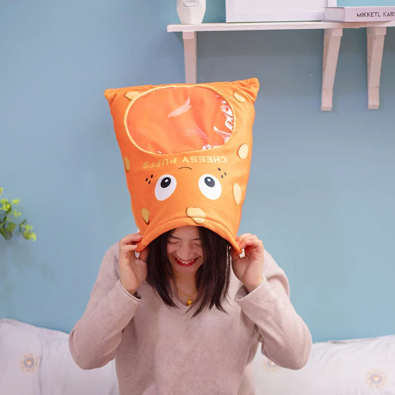 Puffball the Bag of Puffs Snack Plush Pillow