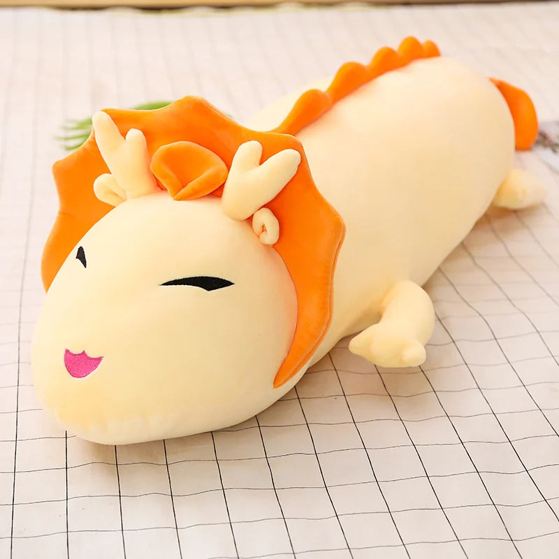 Drago the Kawaii Soft White Long Dragon Snuggle Plush Pillow