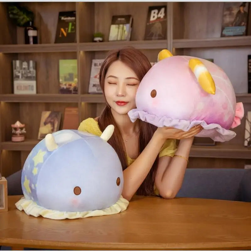 Moo the Kawaii Colorful Cowfish Manatee Round Plushie