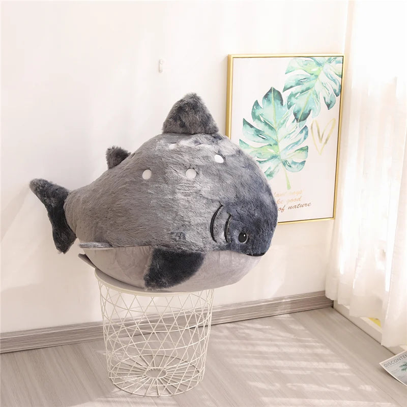 Finn the Fat Shark Whale Hug Fish Plush Pillow