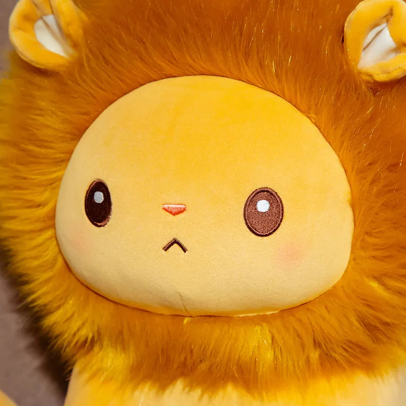 Roary the Sitting Cartoon Lion Soft Plush Pillow