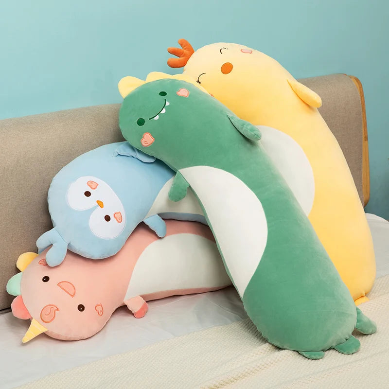 Noodle the Long Dino Penguin Husky Unicorn Sleeping Pillow
