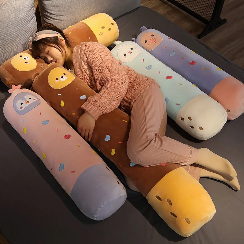 Snoozy Kawaii Bear Pig Penguin Long Bolster Plush