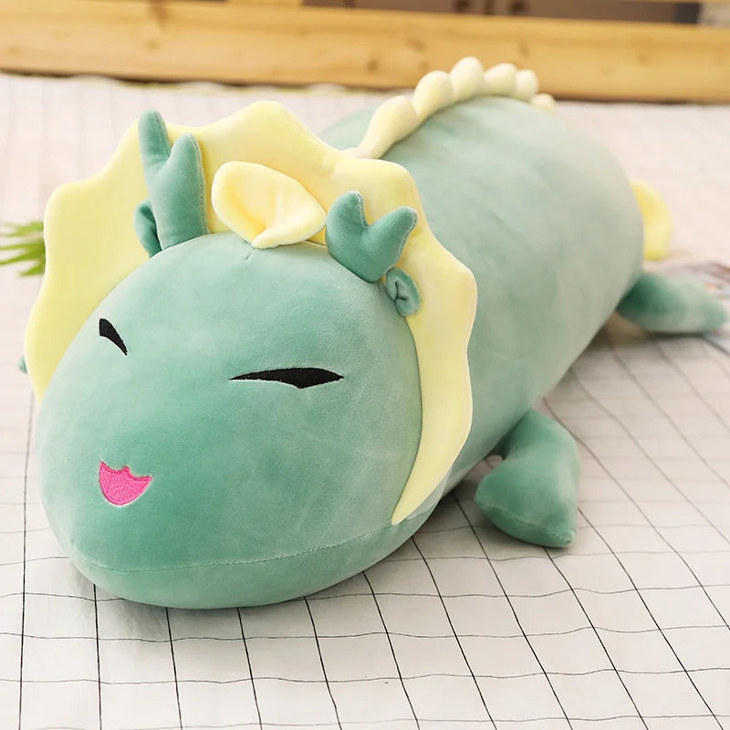 Drago the Kawaii Soft White Long Dragon Snuggle Plush Pillow