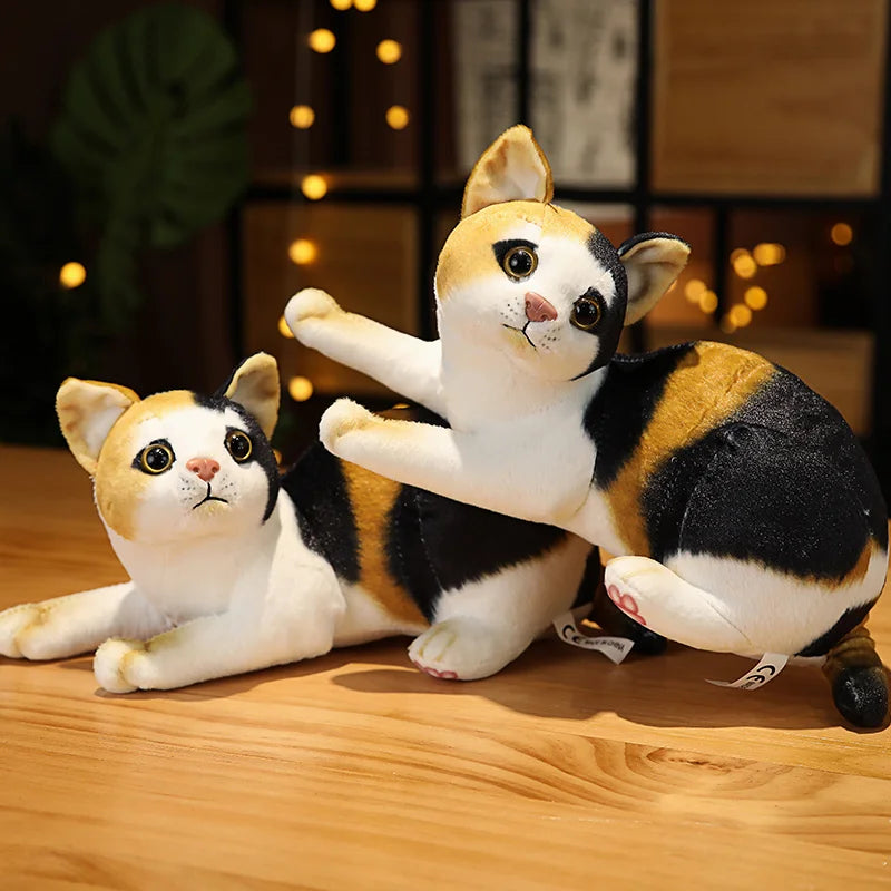 Tricolor the Lifelike Kawaii Simulation Cat Snuggle Plushie