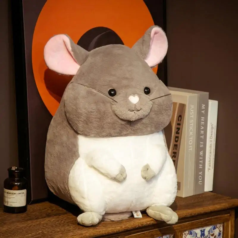 Hammy the Adorable Kawaii Grey White Hamster Snuggle Plushie