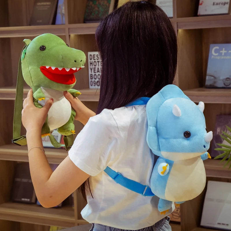 Rex the Tyrannosaurus Triceratops Dino Backpack Plushie