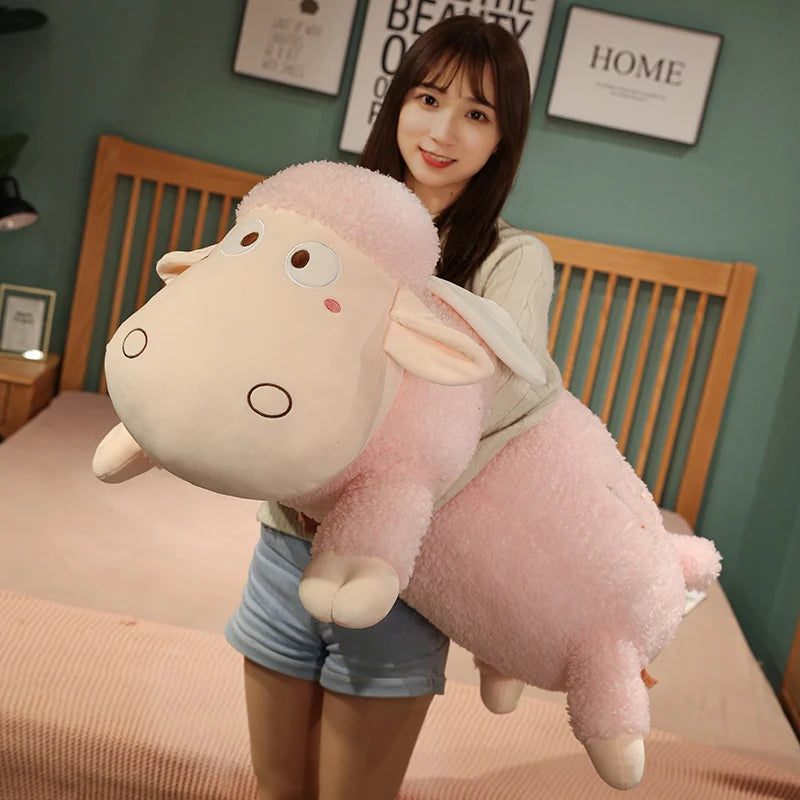 Woolly the Kawaii Long Sleeping Sheep Plush Pillow