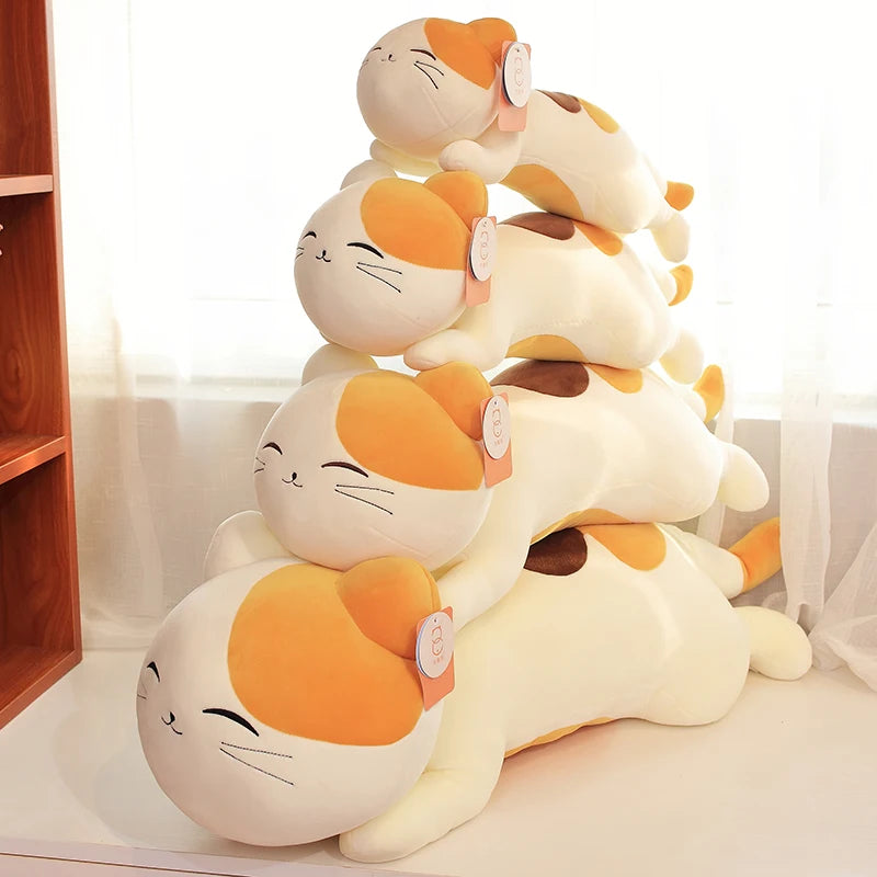 Mochi the Kawaii Sleeping Cat Cartoon Plush Pillow
