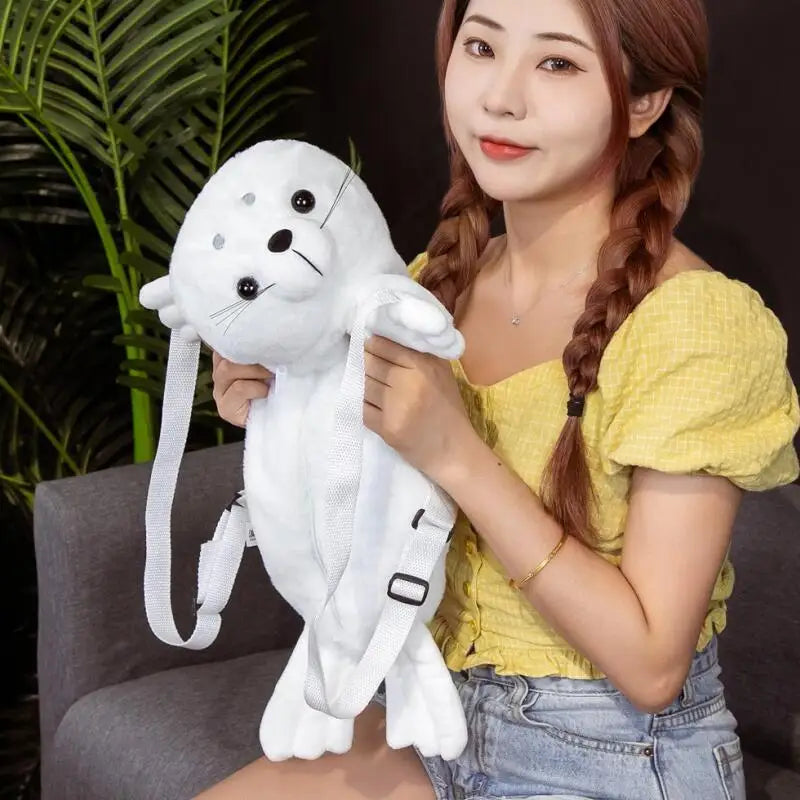 Snowy the Kawaii Seal Schoolbag Backpack Plush