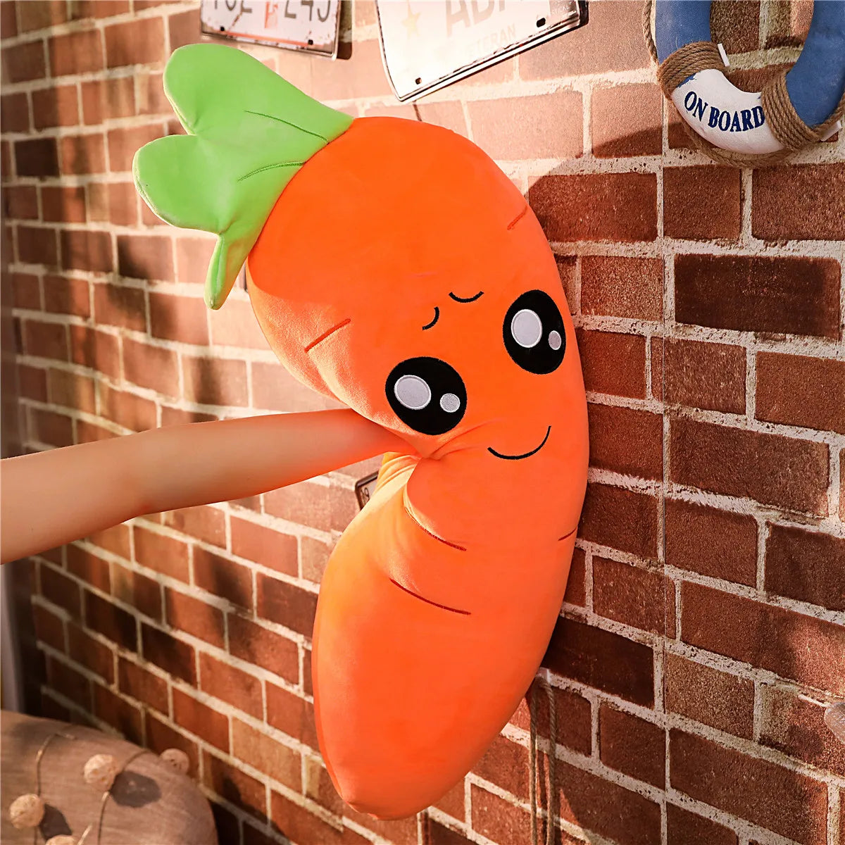 Crunchy the Squishy Carrot Plush Pillow