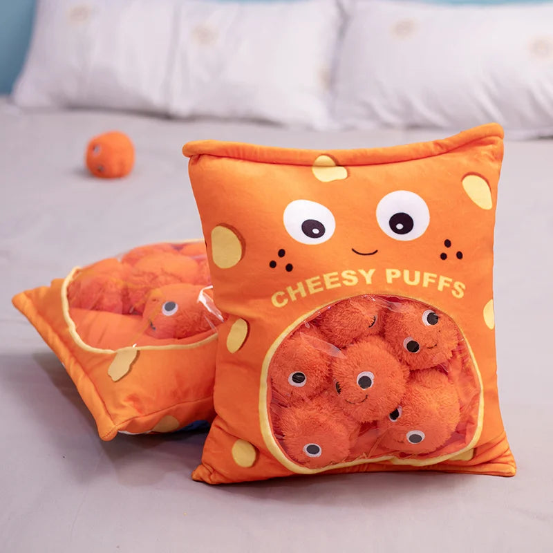 Puffball the Bag of Puffs Snack Plush Pillow
