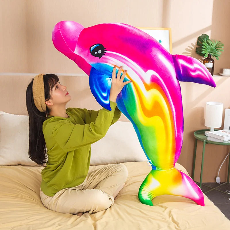 Dolphy the Kawaii Colorful Rainbow Dolphin Plushie