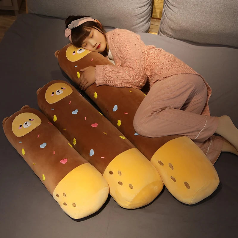 Snoozy Kawaii Bear Pig Penguin Long Bolster Plush
