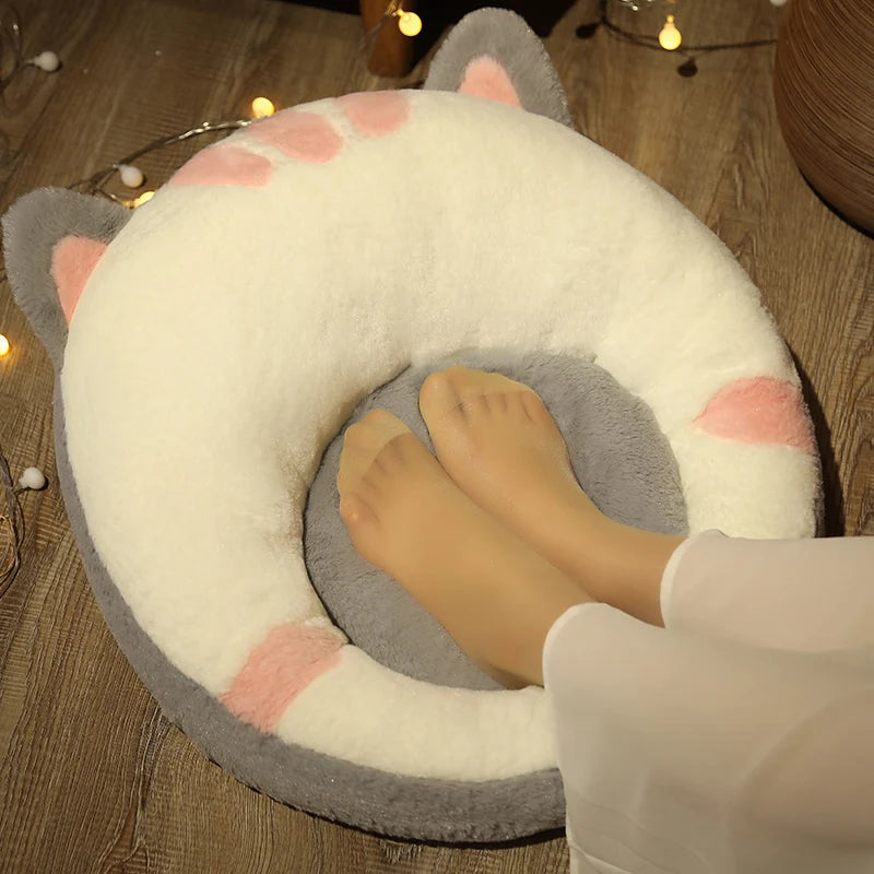 Round Fluffy Animal Butt Kawaii Foot Rest Cushion