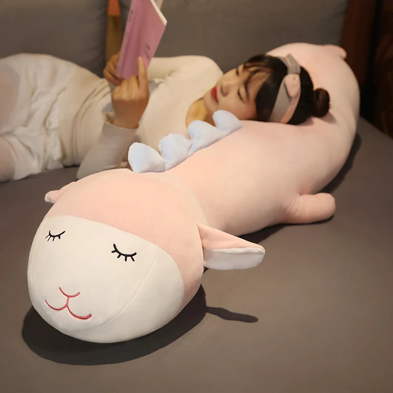 Long Snuggly Sleeping Lamb Plushie