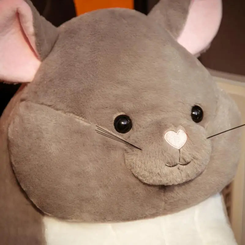 Hammy the Adorable Kawaii Grey White Hamster Snuggle Plushie