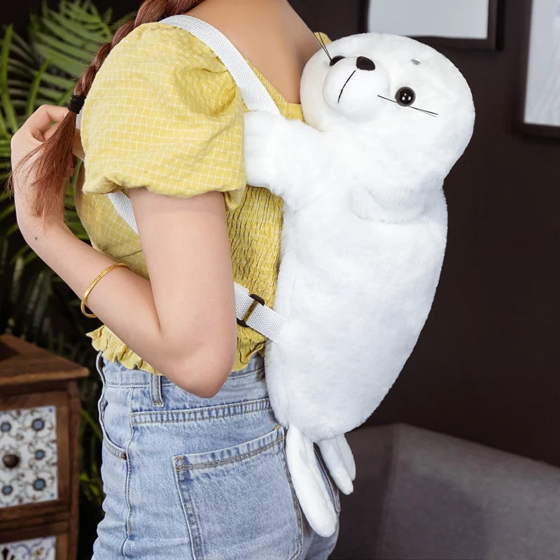 Snowy the Kawaii Seal Schoolbag Backpack Plush