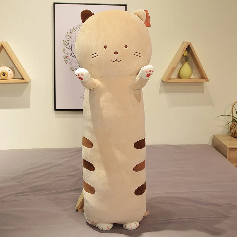 Noodle the Drowsy Long Cat Plush Pillow