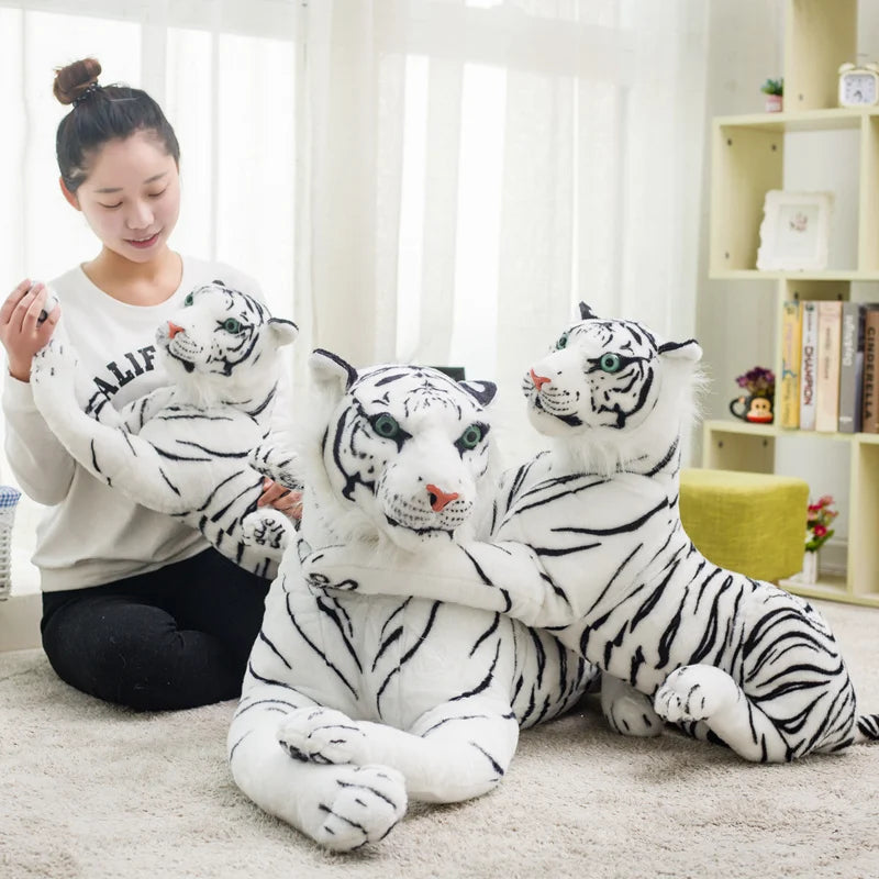 Blizzard the Lifelike White Tiger Leopard Plush