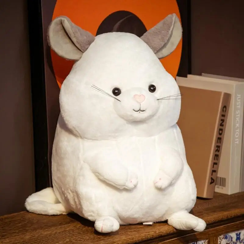 Hammy the Adorable Kawaii Grey White Hamster Snuggle Plushie