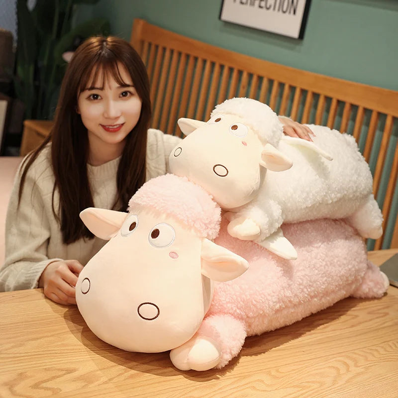 Woolly the Kawaii Long Sleeping Sheep Plush Pillow