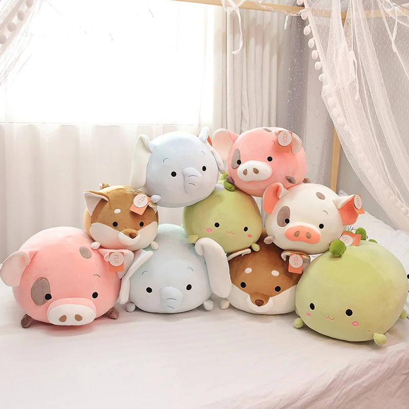 Pudgy the Chonky Round Pig Dino Dog Plush