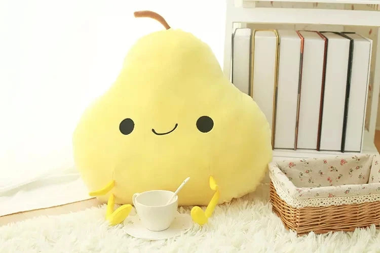 Peachy the Kawaii Fruit Peach Mango Pear Snuggle Plush Pillow