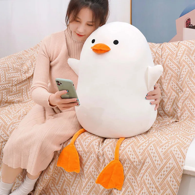 Ducky the Chubby Kawaii Duck Pig Round Sleeping Plush Pillow