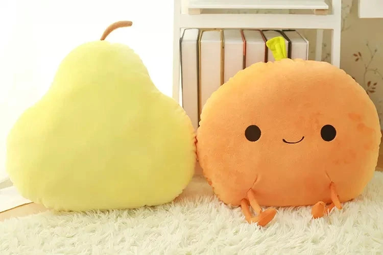 Peachy the Kawaii Fruit Peach Mango Pear Snuggle Plush Pillow
