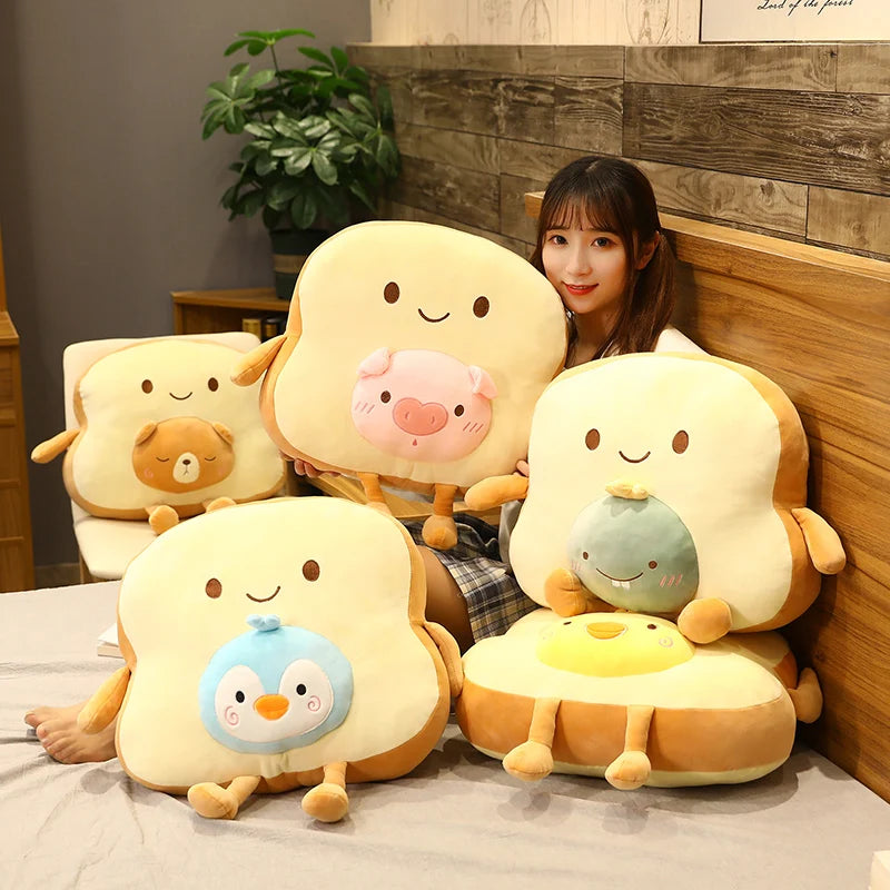 Toasty the Fruit Animal Smile Bread Legs Plush Pillow