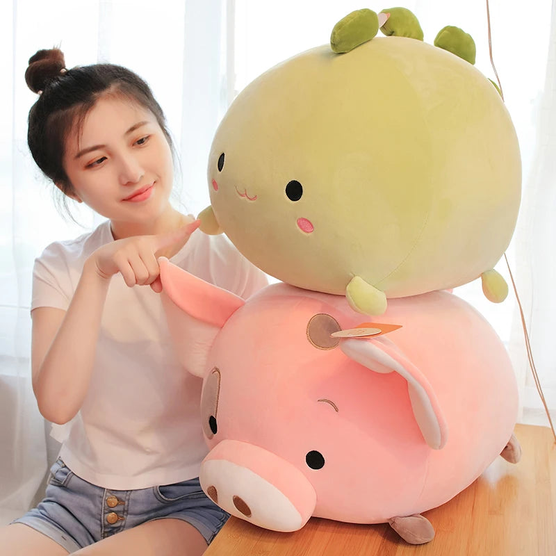 Pudgy the Chonky Round Pig Dino Dog Plush