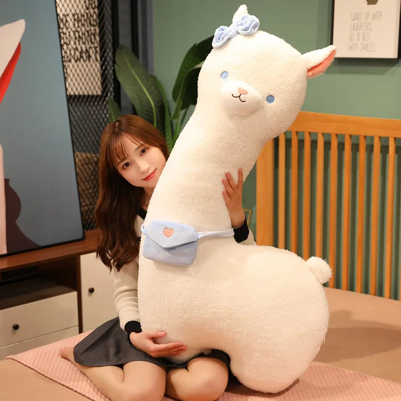 Fluffy Kawaii Alpaca Llama Sheep Snuggle Plush Pillow