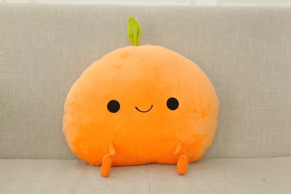 Peachy the Kawaii Fruit Peach Mango Pear Snuggle Plush Pillow