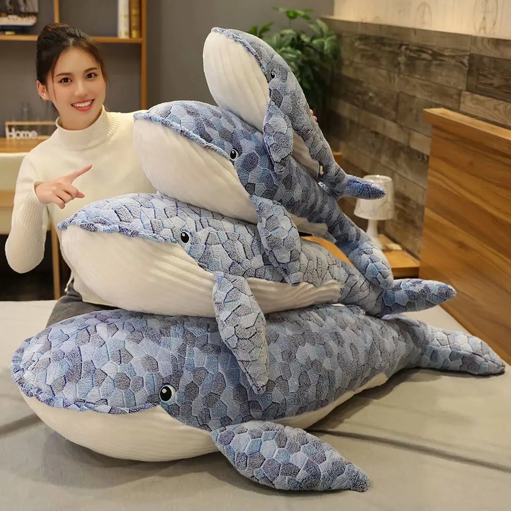Wavy the Giant Huggable Whale Plush Pillow