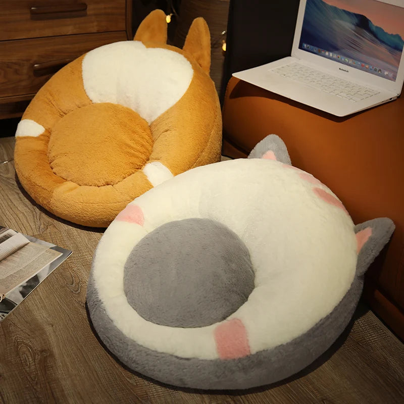 Round Fluffy Animal Butt Kawaii Foot Rest Cushion
