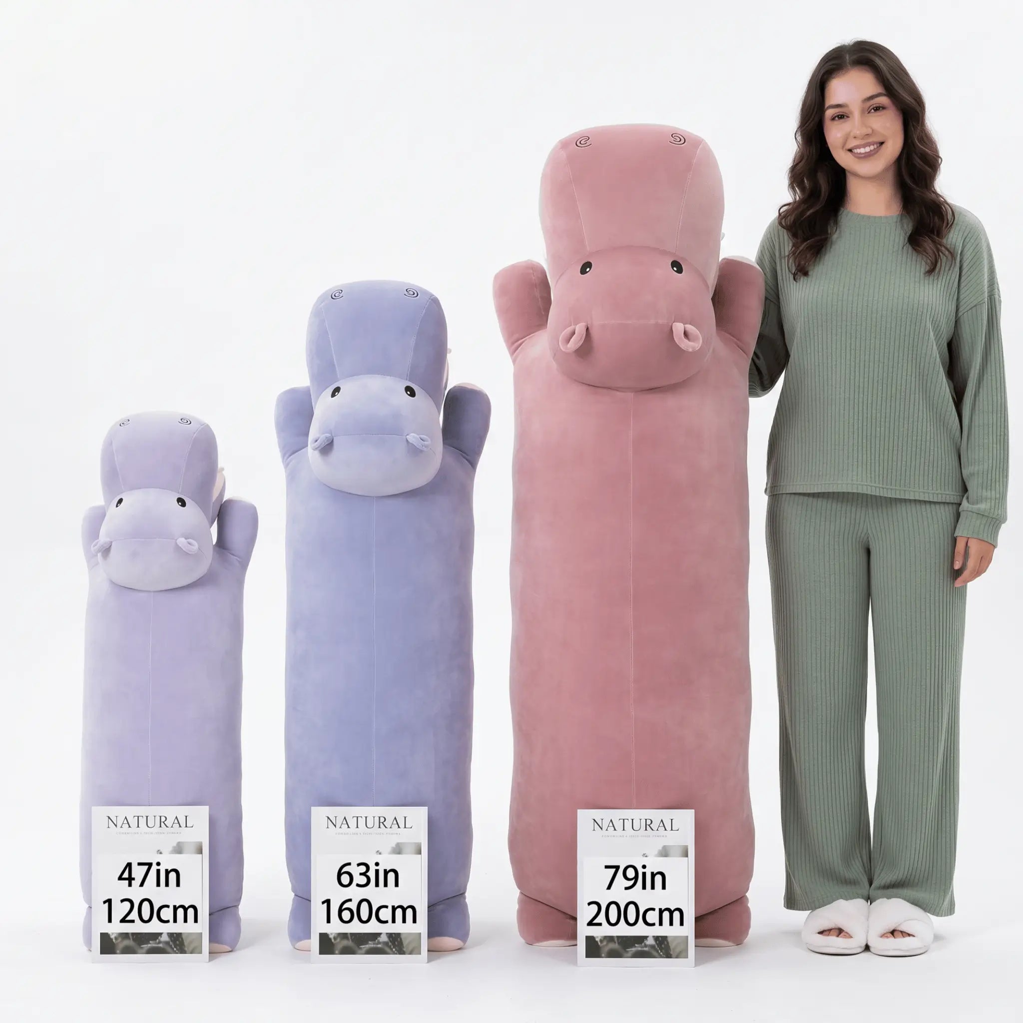 Humphrey the Giant Soft Kawaii Hippo Snuggle Plushie