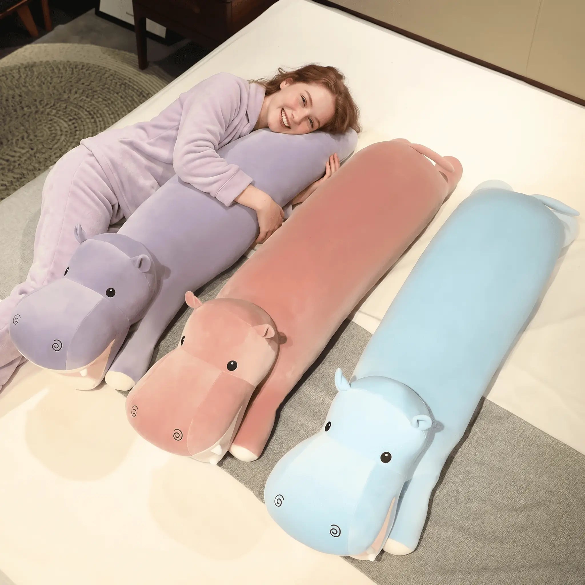 Humphrey the Giant Soft Kawaii Hippo Snuggle Plushie