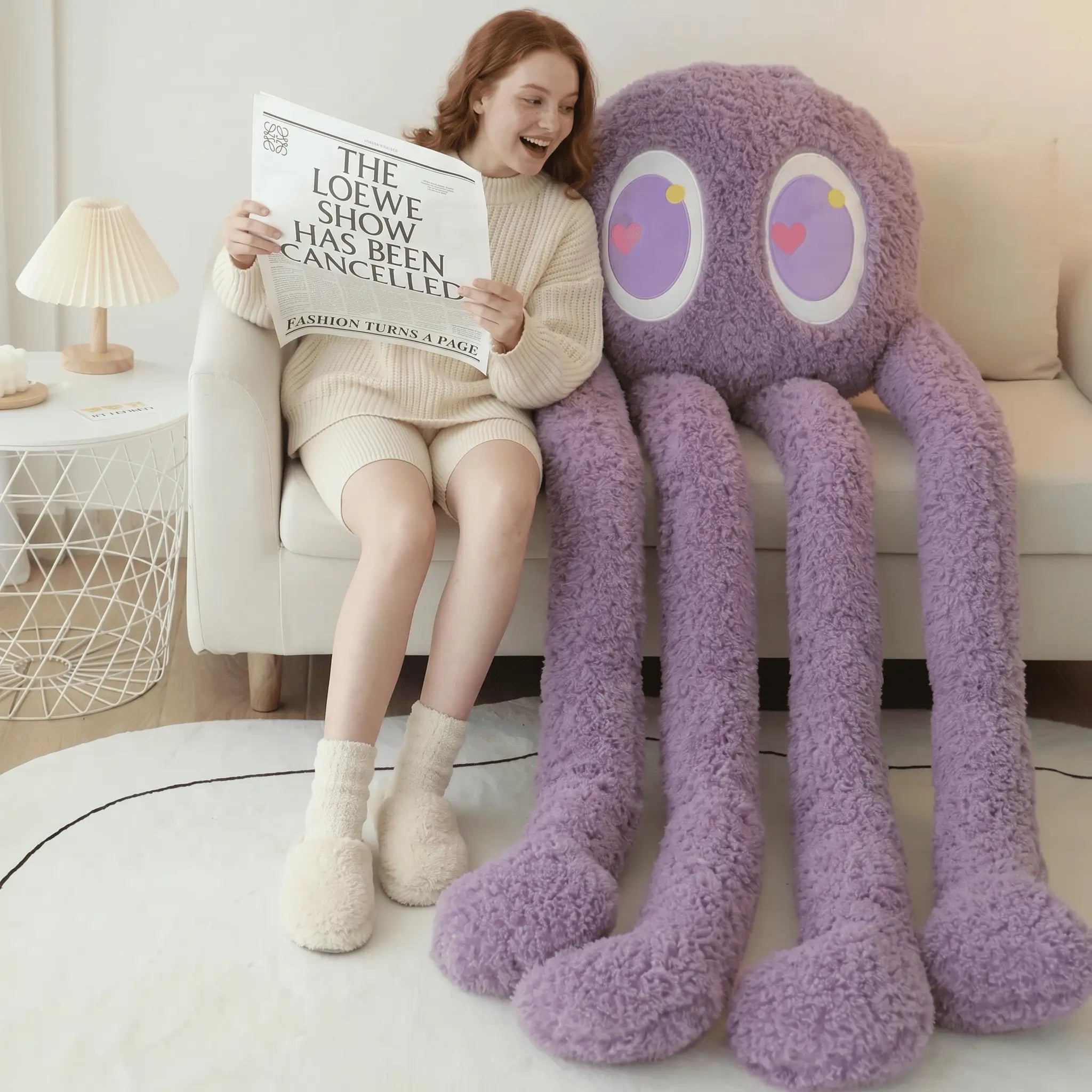 Inky the Giant Fuzzy Kawaii Octopus Snuggle Plushie