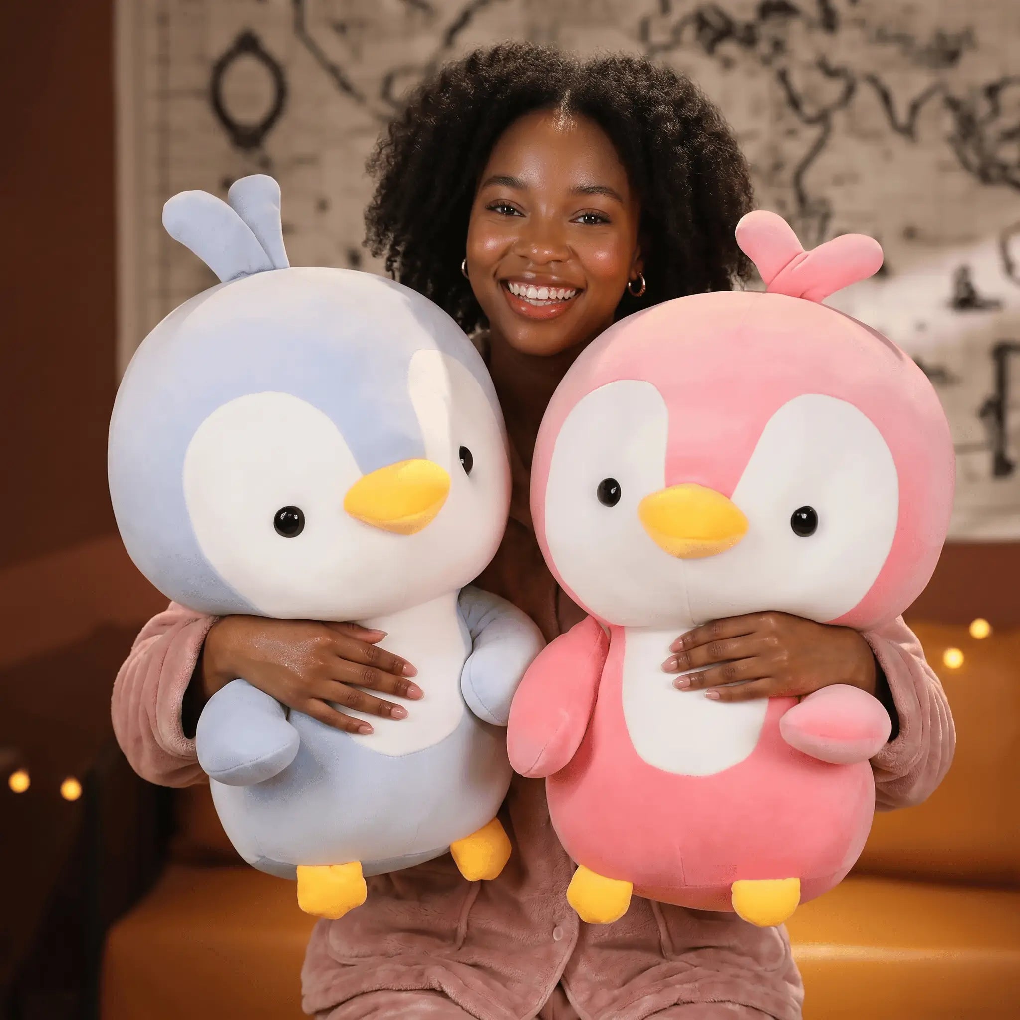 Lovey the Kawaii Couple Penguin Hug Snuggle Plushie