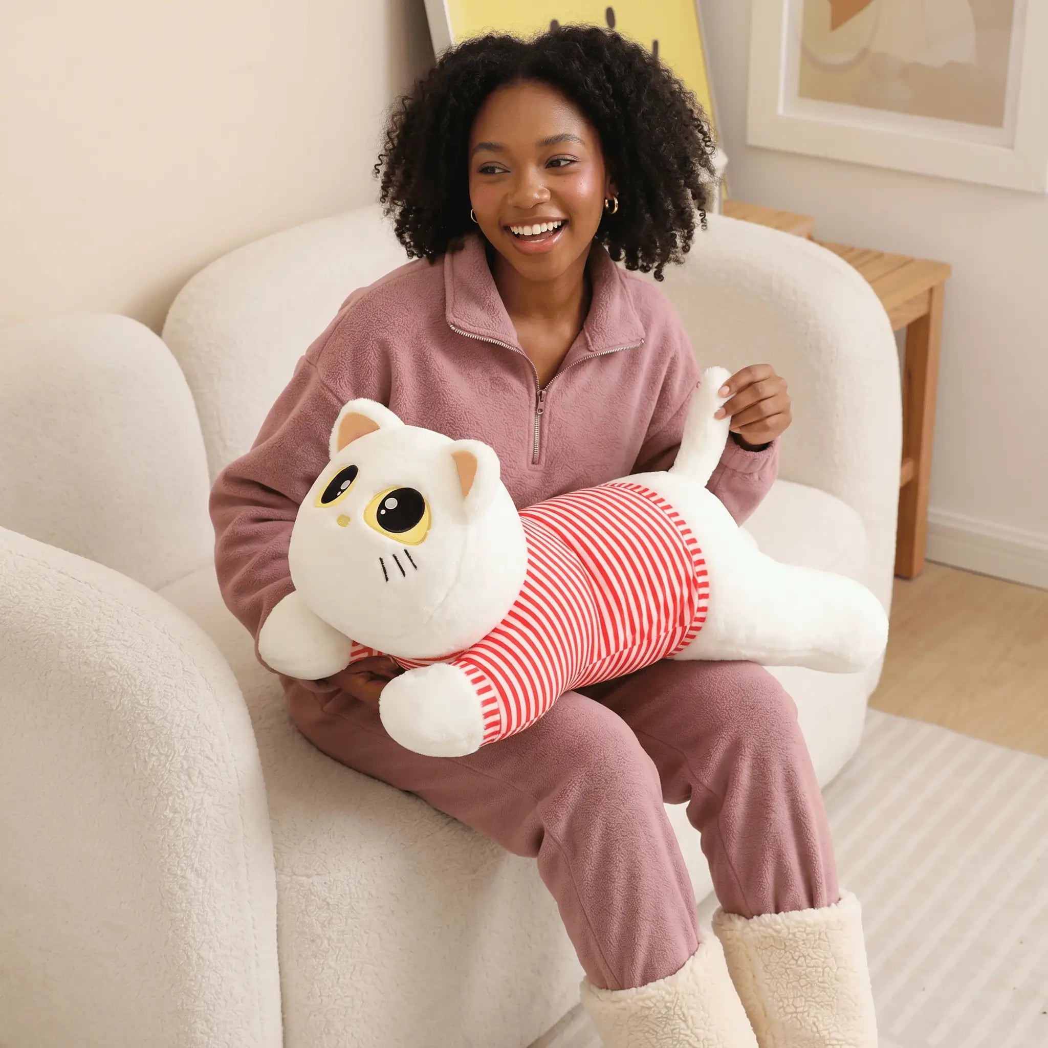 Luna the Kawaii Soft Lying Cat Plush Cushion