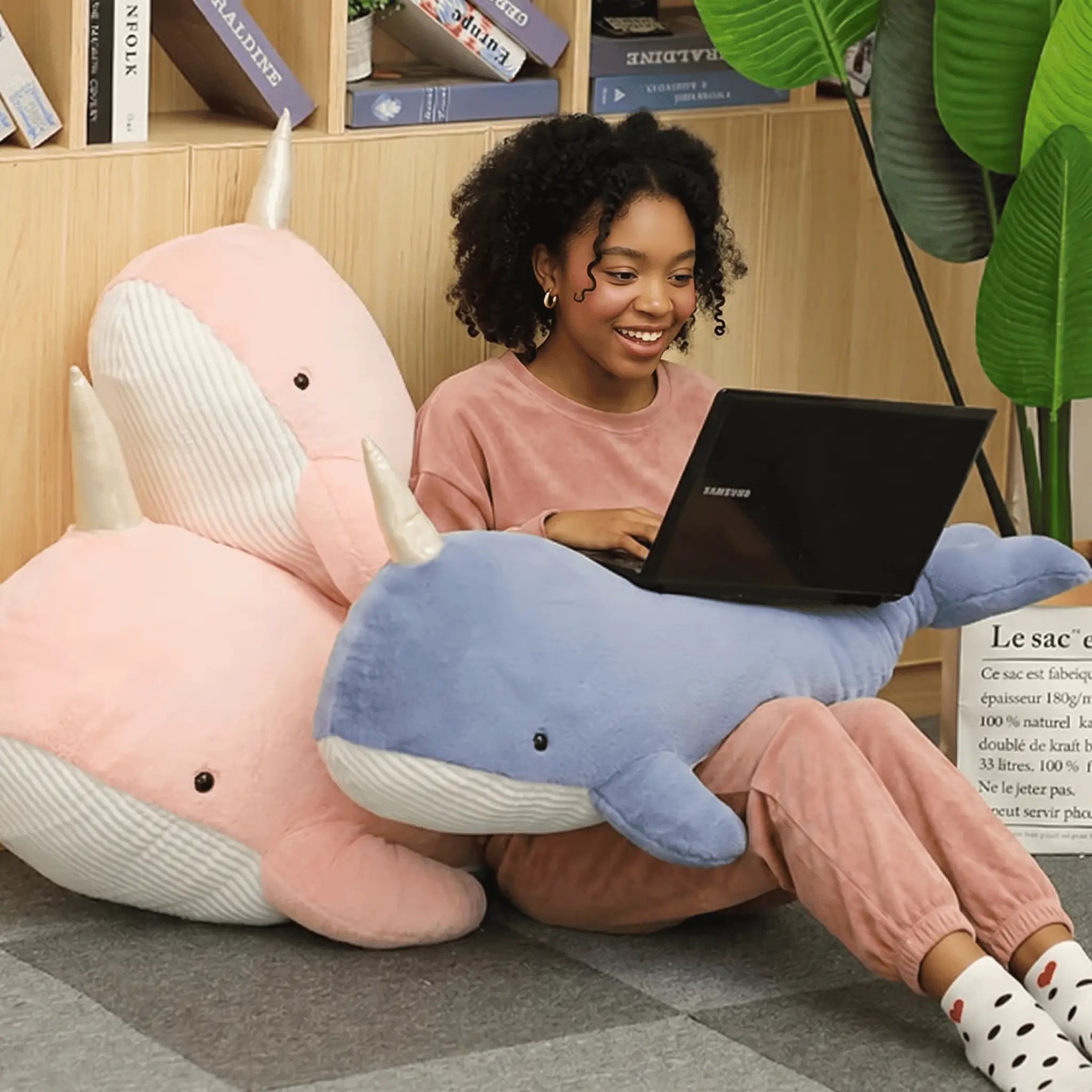 Narwhal the Kawaii Unicorn Whale Horn Plush Pillow