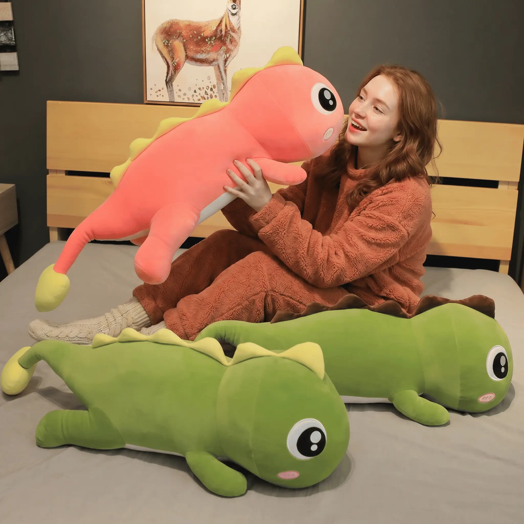 Noodle the Giant Sleepy Long Dinosaur Snuggle Pillow