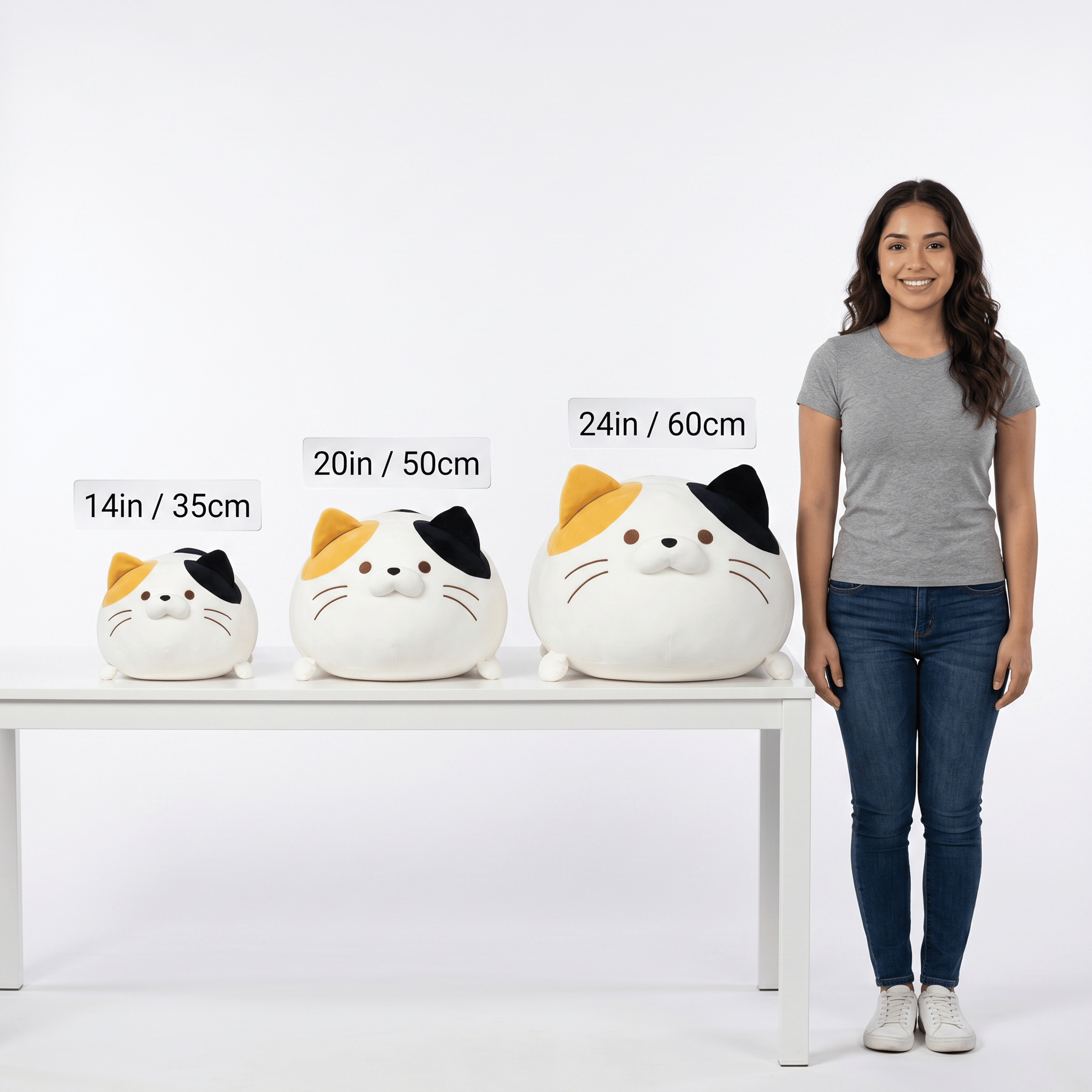 Pebbles the Soft Cartoon Cat Appease Plush Pillow