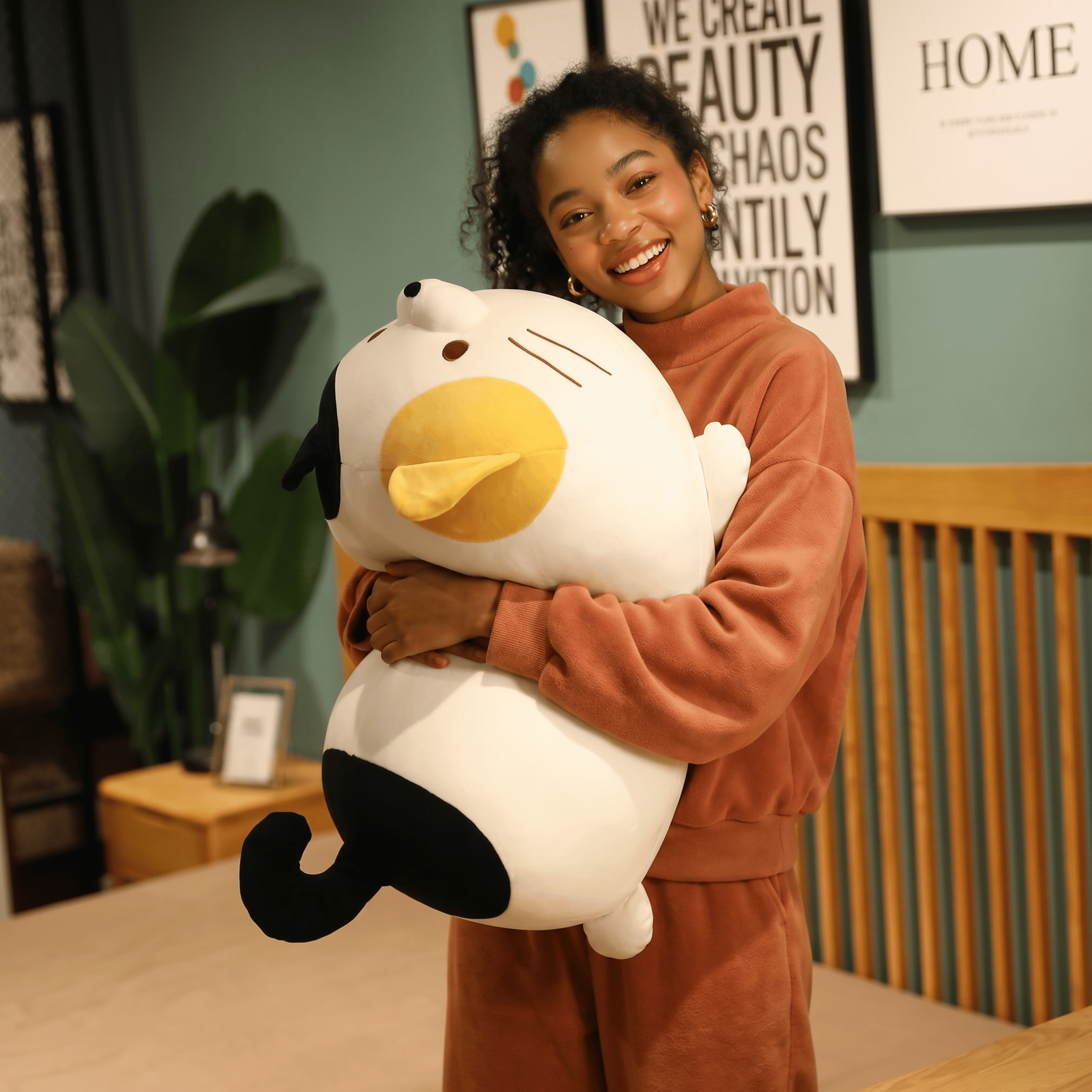 Pebbles the Soft Cartoon Cat Appease Plush Pillow